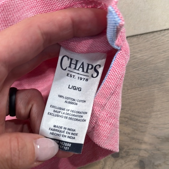 Chaps Men's birdseye pique Pink Polo Short Sleeve Shirt - Picture 7 of 10